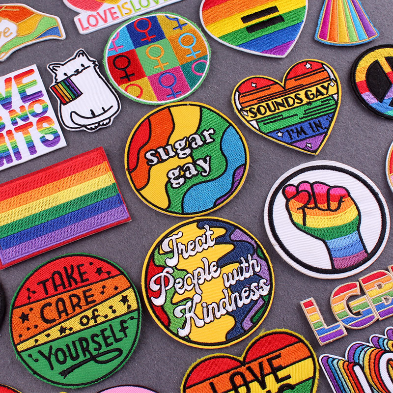 Rainbow Patches On Clothes Gay - огляд і ціна Velcro Sew On