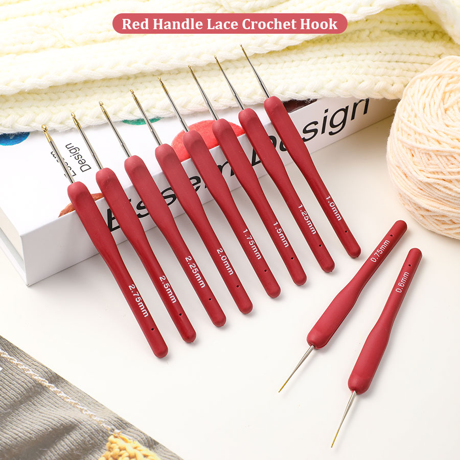 10pcs Red Crochet Set Kit Sili - огляд і ціна Sewing Necessities