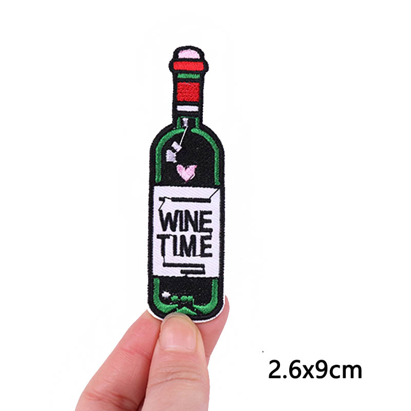 Wine Time Patches On Clothes E - огляд і ціна Velcro Sew On
